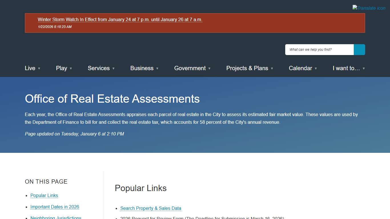 [Current] Office of Real Estate Assessments City of Alexandria, VA