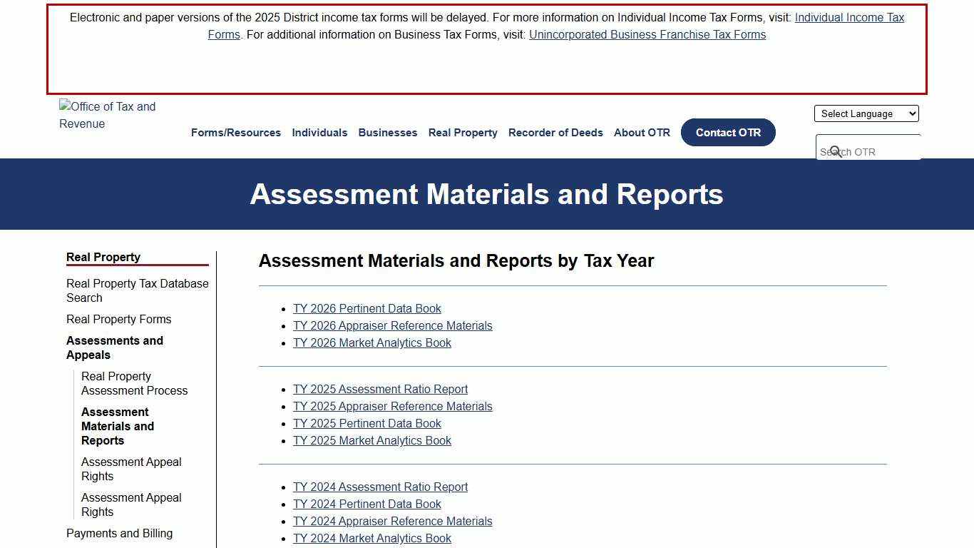Assessment Materials and Reports otr